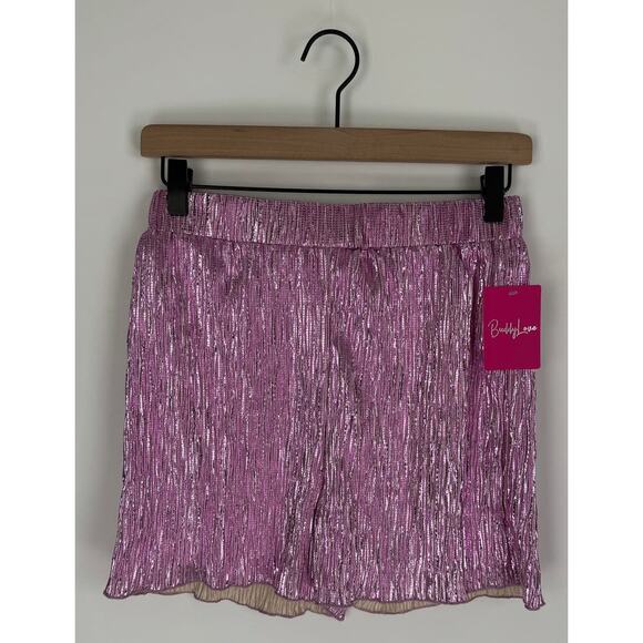 Buddy Love Veronica Textured Shorts Outfit Set Pink Metallic Womens Small New - Picture 11 of 14